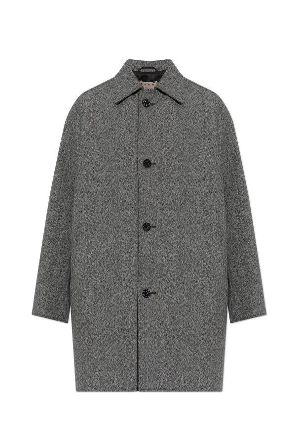 Marni Gray Melange Single Vent Wool-Blend Coat | Men's | Vitkac